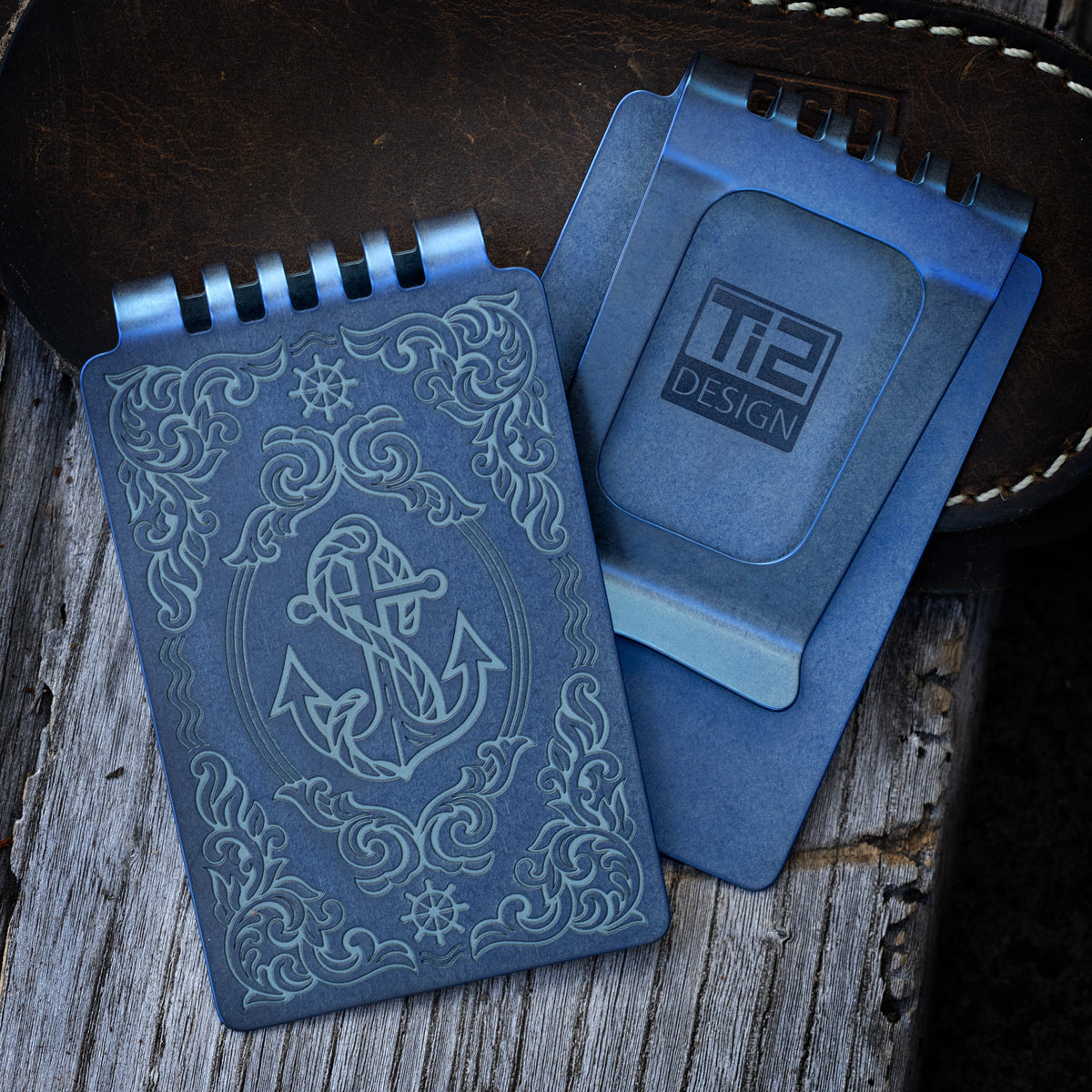 Minimalist Wallet LE Series -- Anchor (Arctic Blue Ano)