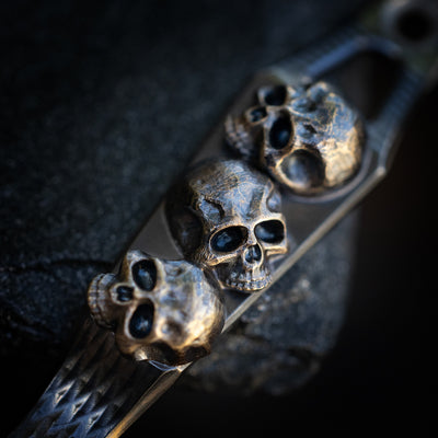 Steel Flame x Ti2 -- 2 Hole Mini Pile of Skulls