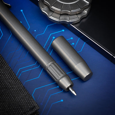 Titanium TechLiner Fluted Pen -- (Blasted and Tumbled)